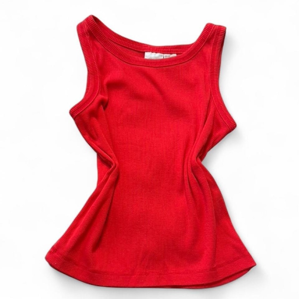 Vintage‎ 90s/Y2K Fiorlini International Red Ribbed Tank Top, Women's Size S